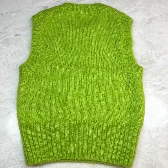 COS Sweater Vest Mohair Knitted Tank Small Lime Green lightweight - Picture 6 of 8
